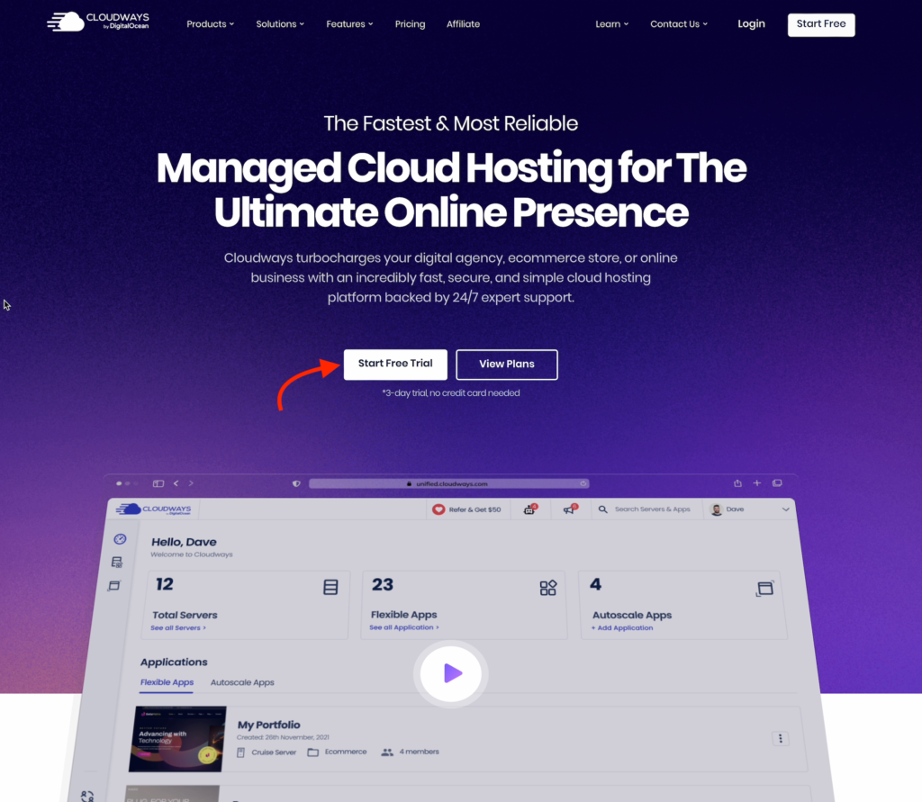 cloudways sign up with coupon step 1