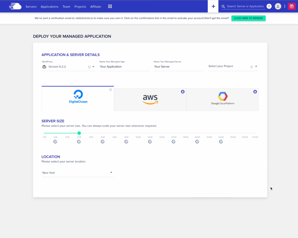 cloudways sign up with coupon step 2