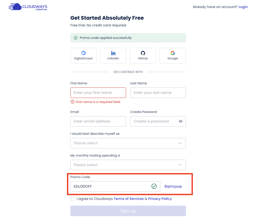 30 Off for 3 Months Cloudways Coupon Code EDU30OFF